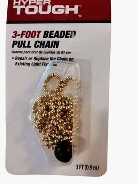 Hyper Tough Beaded Pull Chain Light Fixtures Ball End 3 Foot